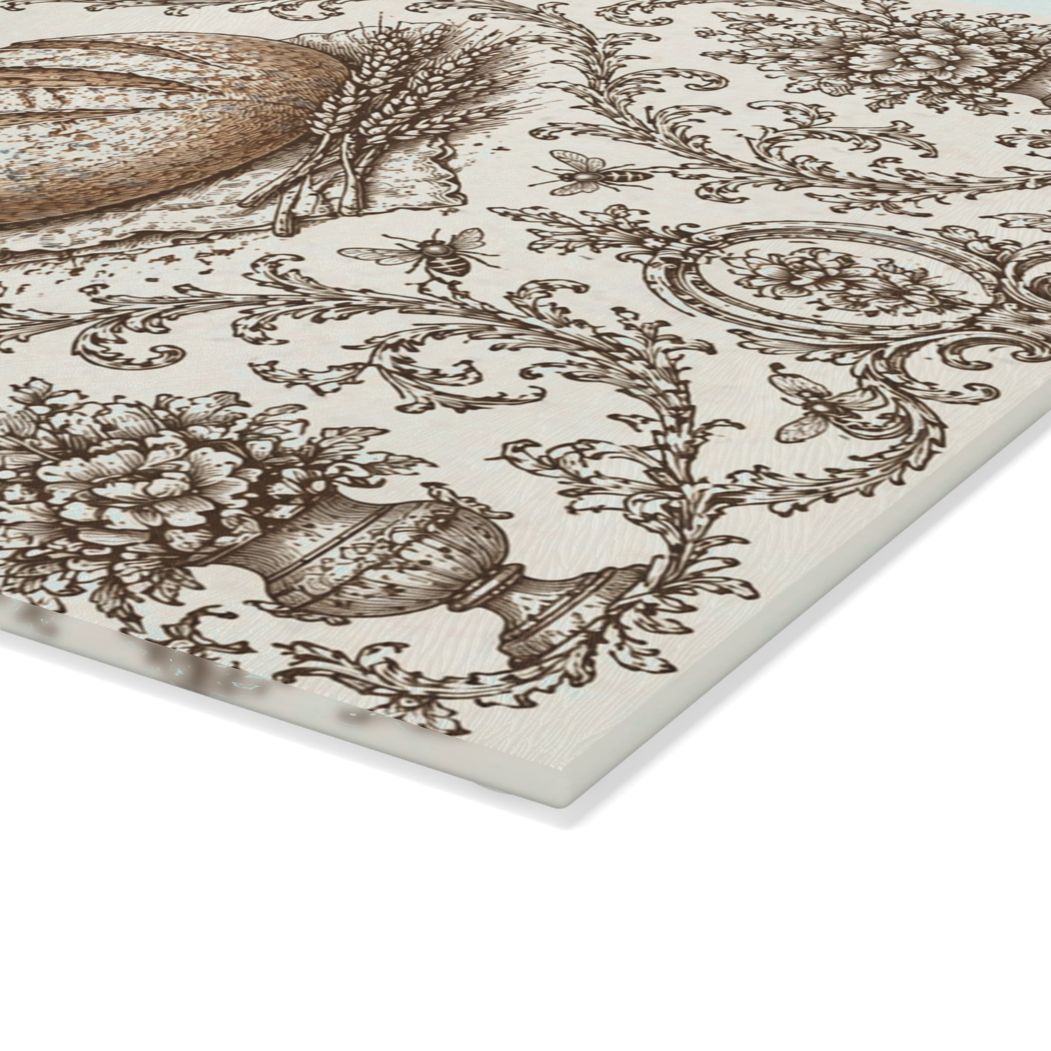 Glass Cutting Board — Vintage Botanical Shell Pattern Tempered Glass Chopping Board