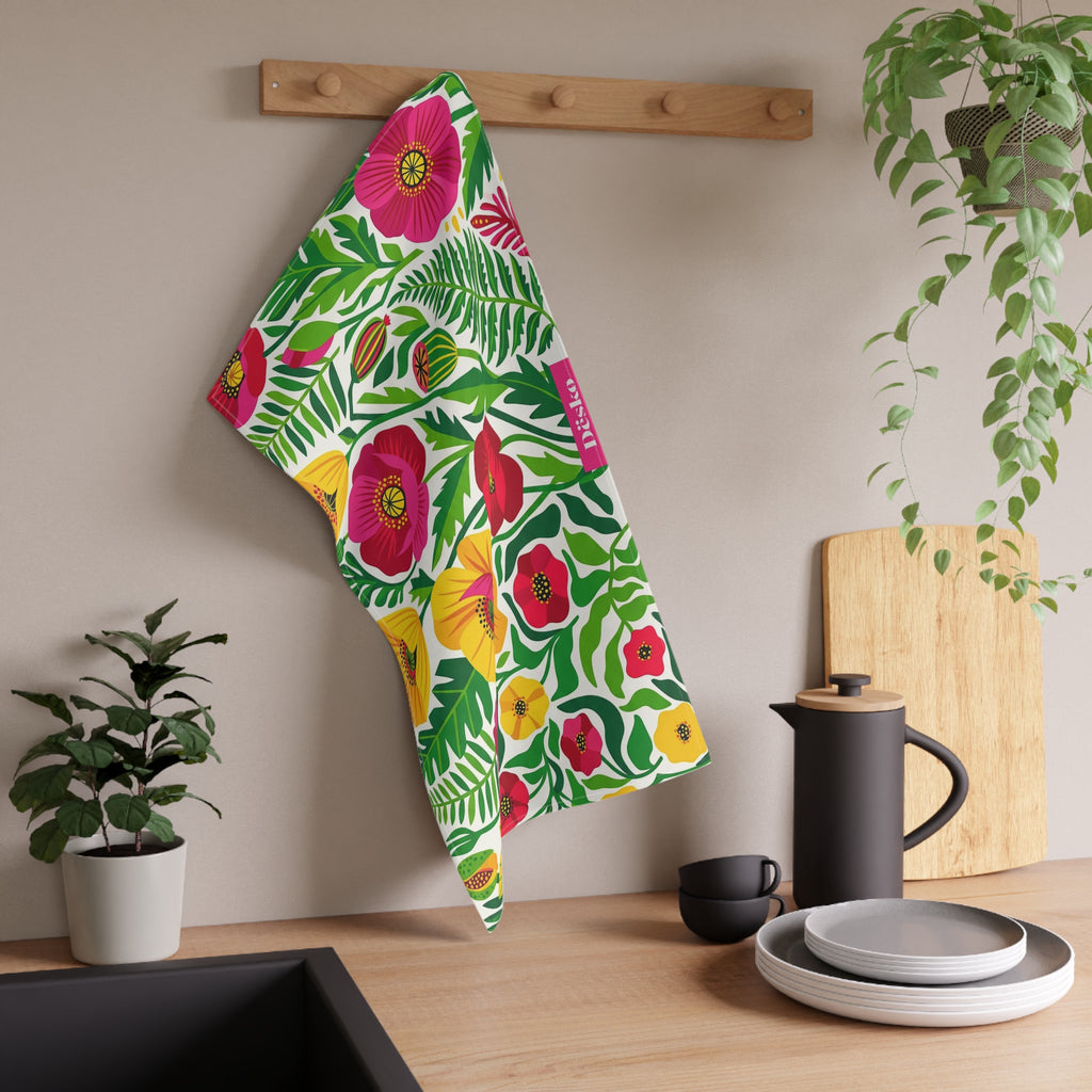Cotton Tea Towel — Bright Bouquet Kitchen Towel