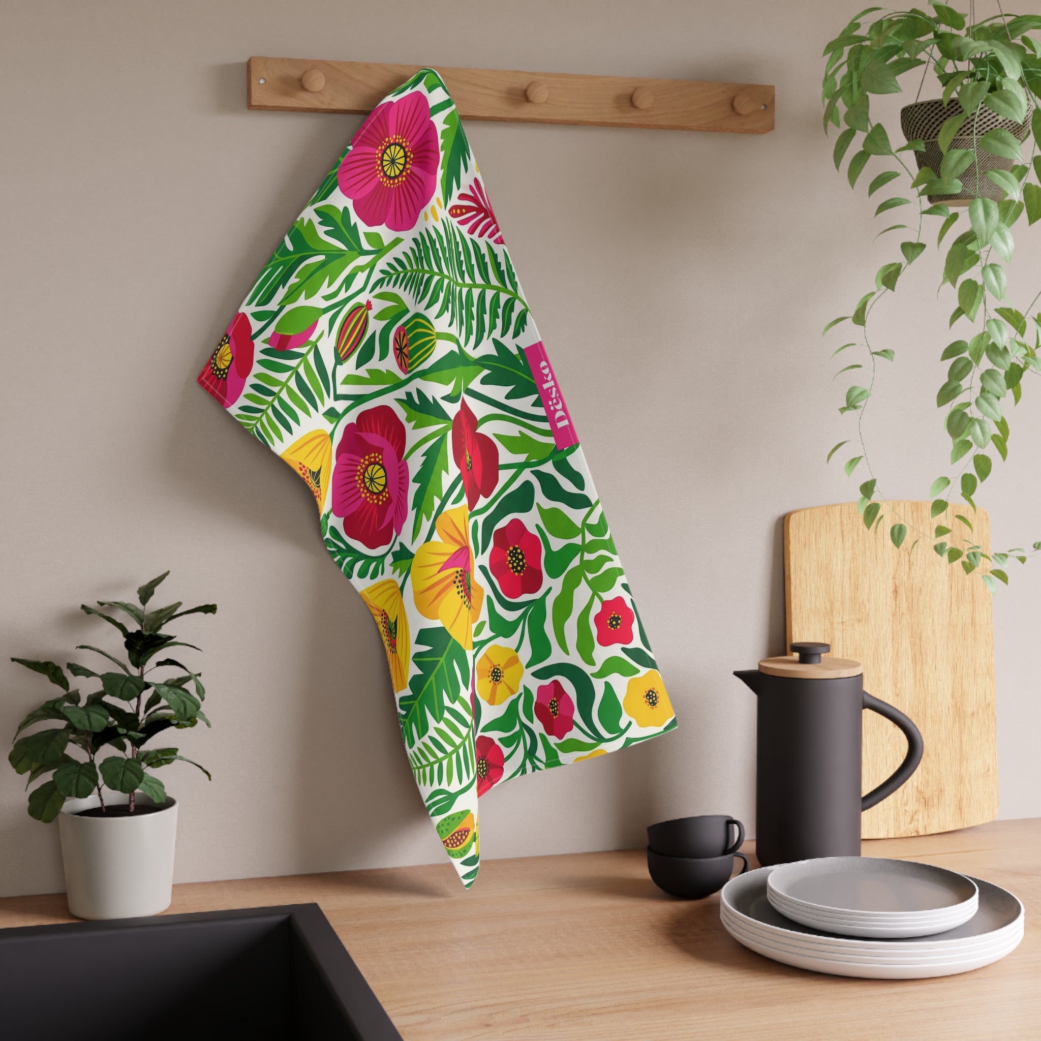 Cotton Tea Towel — Bright Bouquet Kitchen Towel