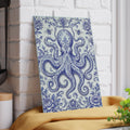 Glass Cutting Board — Blue Delft Octopus Decorative Kitchen Cutting Board
