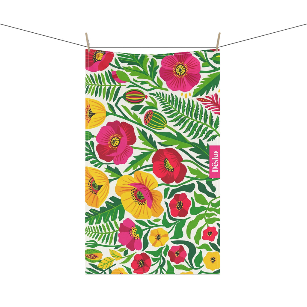 Cotton Tea Towel — Bright Bouquet Kitchen Towel