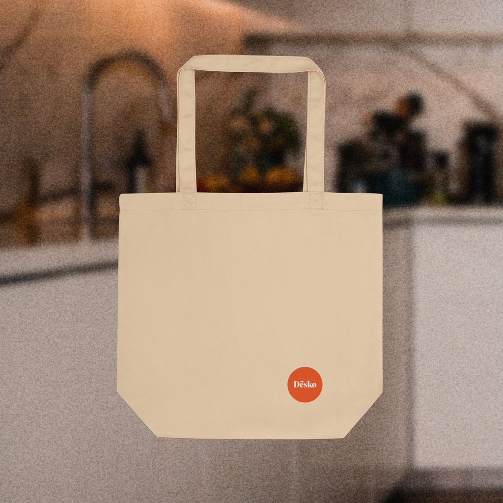 Retro Geometric Eco Tote Bag — Mid-Century Modern Reusable Shopper